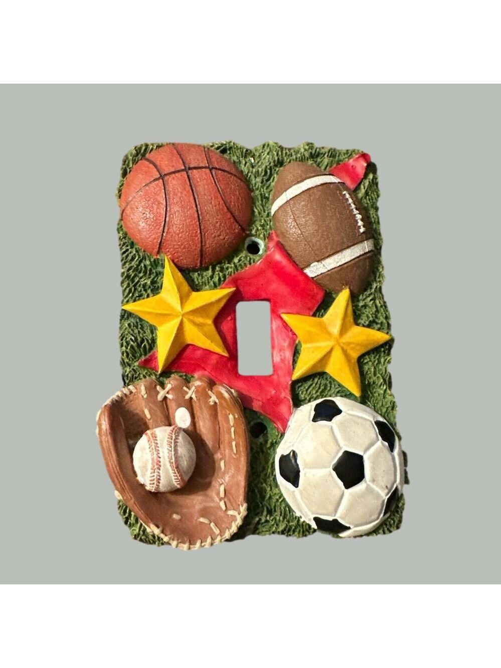 Sports Themed Light Switch Plate Cover Basketball Football Soccer Baseball